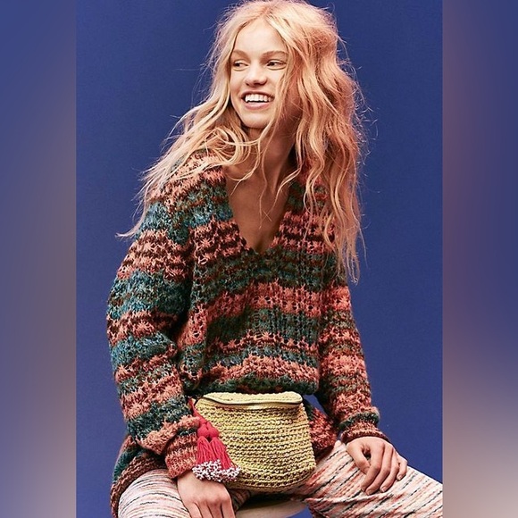 NWT Free People Spell On You Slouchy Crochet 70s Sweater - Picture 6 of 9